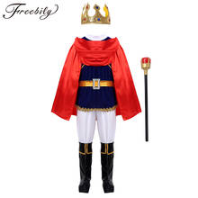 Kids Boys Medieval Prince Costume Tops with Pants Belt Cloak Scepter Shoe Covers Set Children Halloween Cosplay Party Dress Up 2024 - buy cheap