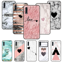 Capa de telefone para samsung galaxy a 50 51 71 70 7 5 10 20 30 40 41 21 s e preto capa coque 3d etui amor coração rosa ouro marblle 2024 - compre barato