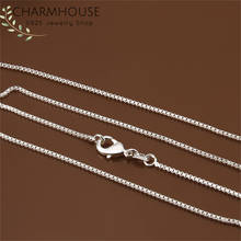 Charmhouse-collares largos de plata 925 para hombre y mujer, caja de cadena de 16-24 pulgadas, 1mm, accesorios de joyería, bisutería 2024 - compra barato