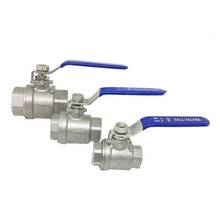 304 1/2" 3/4"1"Two-piece Stainless Steel Valve Full-bore Ball Valve with Vinyl Handle Threaded Controller Drop Shipping 2024 - compre barato