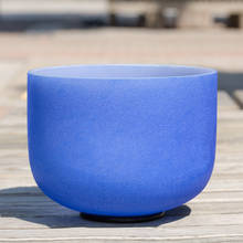 8 Inch Navy Blue Indigo A Note Third Eye Quartz Crystal Singing Bowl - Yoga 2024 - buy cheap