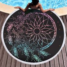 Beach Towel Dreamcatcher Feather Summer 150cm Round Bath Sport Towel Blanket Yoga Mat Wall Tapestry 2024 - buy cheap