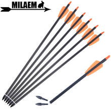Parafusos de flechas tipo besta, 15 polegadas, de carbono, mm, acessórios para caça 2024 - compre barato