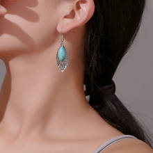 Vintage  Lovely Water Drop Earrings for Women Fashion Jewelry Turquoises Pendants Long Earring Bijoux Femme Gifts 2024 - buy cheap