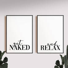 Get Naked and Relax-carteles e impresiones para el baño, cuadro de pared Modular con cita de vida para el inodoro, pintura en lienzo para el hogar moderno 2024 - compra barato