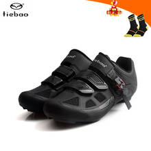 Tiebao-Zapatillas de ciclismo profesionales para hombre y mujer, zapatos transpirables con autosujeción, color negro, para ciclismo de carretera 2024 - compra barato