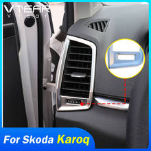 Vtear For Skoda Karoq Interior Chrome Front Air Condition Outlet Vent Moldings Cover Cap Trim Frame Accessories Car-styling Auto 2024 - купить недорого