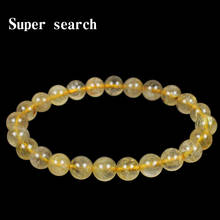 6/8/10mm Women Blonde Crystal Bracelet 100%Natural Yellow Blonde Crystal Titanium Crystal Bracelet Hair Crystal Jewelry 2024 - buy cheap