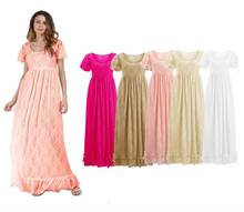 Новинка Реквизит для фотосъемки для беременных белое розовое светло-желтое Сексуальное Платье Макси элегантное кружевное женское платье для фотосъемки беременных 2024 - купить недорого