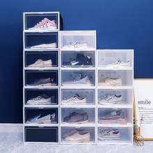 Caja de plástico transparente para zapatos, organizador apilable de calzado de fútbol, para exhibición, colección de calzado, cajón, 3 unidades 2024 - compra barato