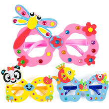 Óculos diy criativo, óculos para bebês e crianças, quadro de óculos diy, material educacional feito à mão, quebra-cabeça, artesanato, brinquedos para crianças 2024 - compre barato