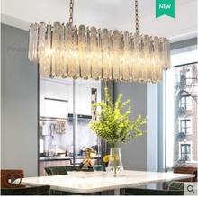 Quente e romântico restaurante de cristal lustre nova luz luxo macio pós-iluminação da sala de jantar de vidro moderno 2024 - compre barato