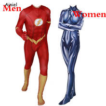 Disfraz de The Flash para mujer, mono de LICRA con estampado 3D de superhéroes Zentai, para Halloween, para hombres y mujeres 2024 - compra barato