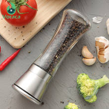 Adjustable Stainless Steel Manual Pepper Grinder with Glass Body Spice Sea Salt Mills Shakers Ceramic Grinder Kitchen BBQ Tools 2024 - buy cheap