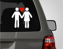 Um casal muito amoroso coração casal família decalque do carro e gráficos para o corpo do carro traseiro windshield design à prova dwaterproof água arte mural fa051 2024 - compre barato