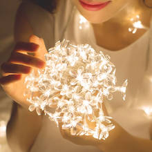 Flor de cerejeira guirlanda alimentado por bateria led string luzes de fadas usb flores de cristal para decorações de natal casamento interior 2024 - compre barato