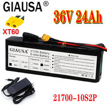 GIAUSA  36V battery 24Ah 21700 10S2P battery pack 1000W high power battery Ebike electric bicycle BMS XT60+ 42v2a charger 2024 - buy cheap