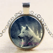 Wolf animal retrô criativo cabochão, colar de corrente de vidro, pingentes femininos, joias da moda, presentes a816 2024 - compre barato