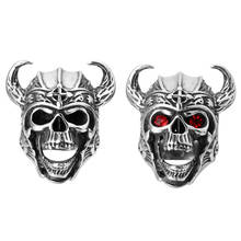 Premium Cross Skull Ring Red Stone Eyes New Men Christmas Gift Fashion Hip Hop Stainless Steel Men's Jewelry 2024 - buy cheap