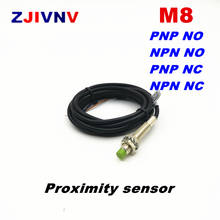 M8 Бесконтактный Индуктивный сенсор PNP/NPN NO/NC DC5-24V 3 провода датчик приближения, 2 мм металлический датчик высокого качества 2024 - купить недорого