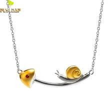 925 Sterling Silver Necklace Snail Mushroom Necklace Women 14k Gold Jewelry Original Handmade Lady Student Birthday Gift 2024 - buy cheap