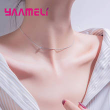 Real 925 Sterling Silver Round Bead Choker Necklace Short Chain for Fashion Women Minimalist Fine Jewelry Cute Accessories Gift 2024 - buy cheap