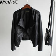 AYUNSUE Coat Female Women's Leather Jacket Biker Jacket Black Pu Leather Coat Women Spring Autumn 2022 Abrigo Mujer Pph485 2024 - buy cheap