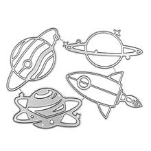 Planeta rocket molde metal para scrapbooking, estêncil para recorte de papel, álbum diy 2024 - compre barato