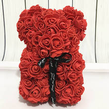 Розовый медведь, Роза медведя из пенопласта 25 см/40 см, искусственный цветок, новинка 2021, свадебное украшение, подарок на день Святого Валентина, медведь медведя 2024 - купить недорого