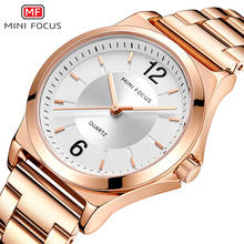 Mini foco nova chegada relógios femininos de aço inoxidável rosa ouro relógio feminino moda 30m à prova dwaterproof água quartzo relógio pulso 2024 - compre barato
