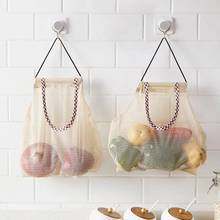 1 pcs Cotton Mesh Vegetable Bags Produce Bag Reusable Cotton Mesh Vegetable Storage Bag Kitchen Fruit Vegetable with Drawstring 2024 - buy cheap