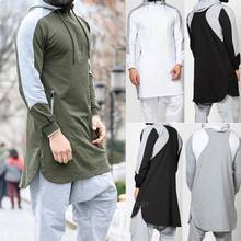 Jersey de manga larga para hombre, ropa islámica árabe, musulmán, caftán, Abaya de Dubái, con costura de Arabia Saudita, novedad, Invierno 2024 - compra barato