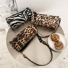 Vintage Zebra Leopard Pattern Women'S Shoulder Underarm Bag Casual PU Leather Cylinder Handbags Portable Street Travel Purse 2024 - buy cheap