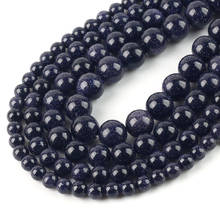 4 6 8 10 12 MM Natural Blue SandStone Round Loose Beads 16" Strand Pick Size For Jewelry Making 2024 - buy cheap