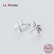 Женские минималистичные серьги La Monada, корейские серьги-гвоздики из серебра 925 пробы со стрекозой, изящные украшения из серебра 925 пробы, серьги-гвоздики для женщин 2024 - купить недорого