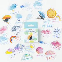 46PCS/box Cute Weather Diary Paper Lable Sealing Stickers Crafts And Scrapbooking Decorative Lifelog DIY Stationery 2024 - buy cheap