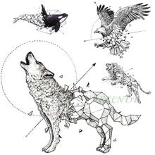 Waterproof Temporary Tattoo fox wolf wolves whale owl deer buck lion hawk tato flash tatoo fake tatto for girl women men 2024 - buy cheap