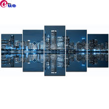 Diamond Painting 5pcs/set Chicago City At Night Landscape Needlework Cross Stitch Full Square Diamond Embroidery Multi-picture 2024 - buy cheap