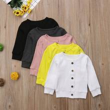 Newborn Baby Girls Sweatshirts Tops Autumn Baby Clothes Solid Long Sleeve Candigan Button Knit Tops Toddler Hoodies 0-24M 2024 - buy cheap