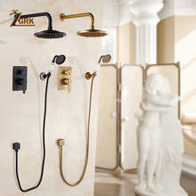 ZGRK Concealed Bathroom Shower Faucet Wall Mount Bath Shower Mixer Tap Brass Antique 8" Rainfall with Handshower Shower Set 2024 - buy cheap