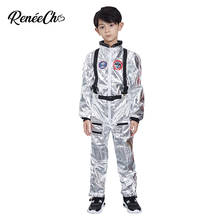 Renegecho-fantasia de halloween para crianças, meninos, traje de astronauta para meninos, meninas, macacão espaçador prateado 2024 - compre barato