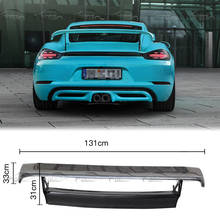 Double Layers Carbon Fiber Rear Trunk Wing Spoiler Boot for Porsche 718 Cayman 2016UP 2024 - buy cheap