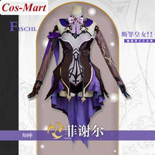 Cos-Mart Game Genshin Impact Fischl Cosplay Costume Archduchess Combat Dress Halloween Party Role Play Clothing Custom-Make Any 2024 - buy cheap