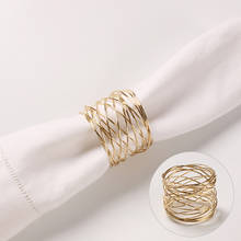 1pc anéis de guardanapo de ouro redondos de alta qualidade metal cruz oco ouro suporte de guardanapo para decoração de mesa 4cm 2024 - compre barato