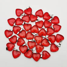 fashion 20mm glass heart pendants Necklace for jewelry making 50Pcs/lot high quality charms trendy accessories wholesale 2024 - buy cheap