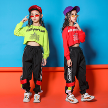 For 8 10 12 14 16 Years Children Hip Hop Crop T Shirt Sweatshirt Tops Casual Pants for Girls Dancing  Costume Ballroom Clothes 2024 - buy cheap