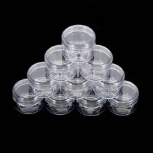 0PCS Cosmetics Jar Box Makeup Cream Nail Art Cosmetic Bead Storage Pot Container Round Bottle Portable Plastic Transparent Case 2024 - buy cheap