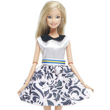 1 Set Handmade Sleeveless Short Dress Printed Skirt Casual Wear Dating Outfit Clothes Accessories for Barbie Doll Kids Toy 2024 - buy cheap