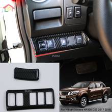 For Nissan Navara NP300 2017 2018 2019 Car Inner Centre Control Decoration Cover Molding Multifunction Headlight Button Frame 2024 - buy cheap
