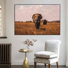 Canvas Wall Art Africa Elephants Wild Animals Canvas Painting Scandinavia PostersWall Art Pictures For Living Room Frameless 2024 - buy cheap